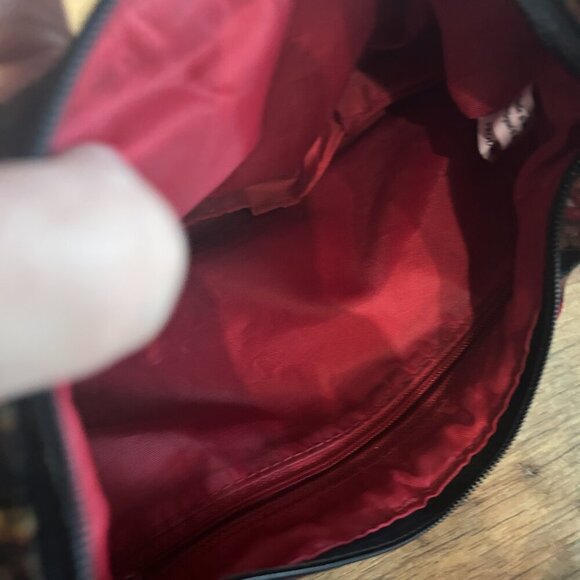 Vintage 90s Boho Glitter Velour Paisley Tapestry Slouch Bag Witchy Gypsy - Picture 3 of 8